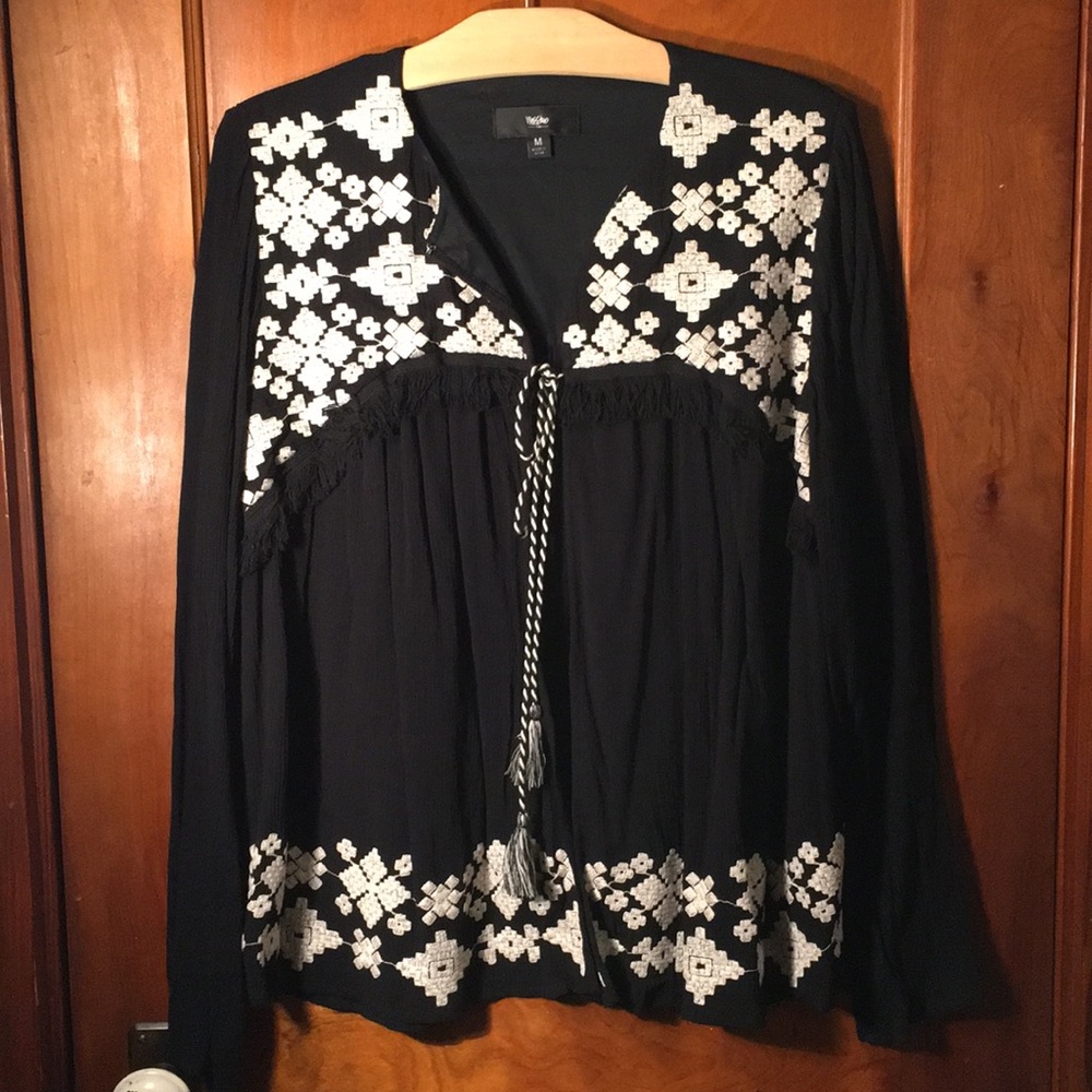 Boho embroidered blouse